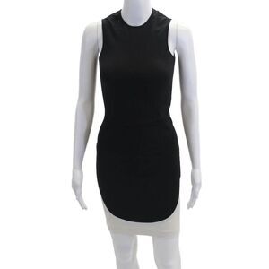 Stella McCartney Womens Sleeveless Body Con Dress Black White Cotton Size EUR 36